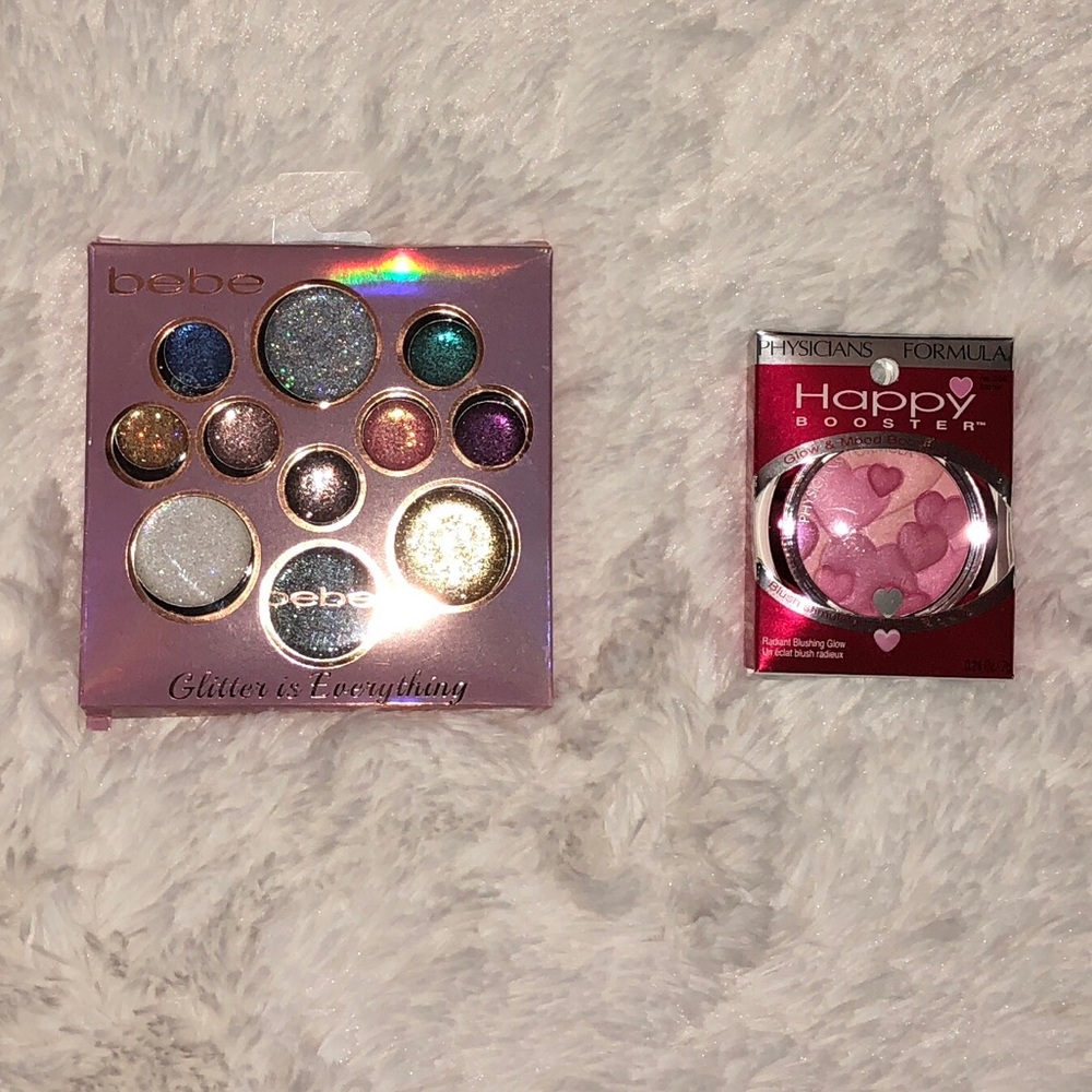 Physicians Formula Blush and Bebe glitter shadow